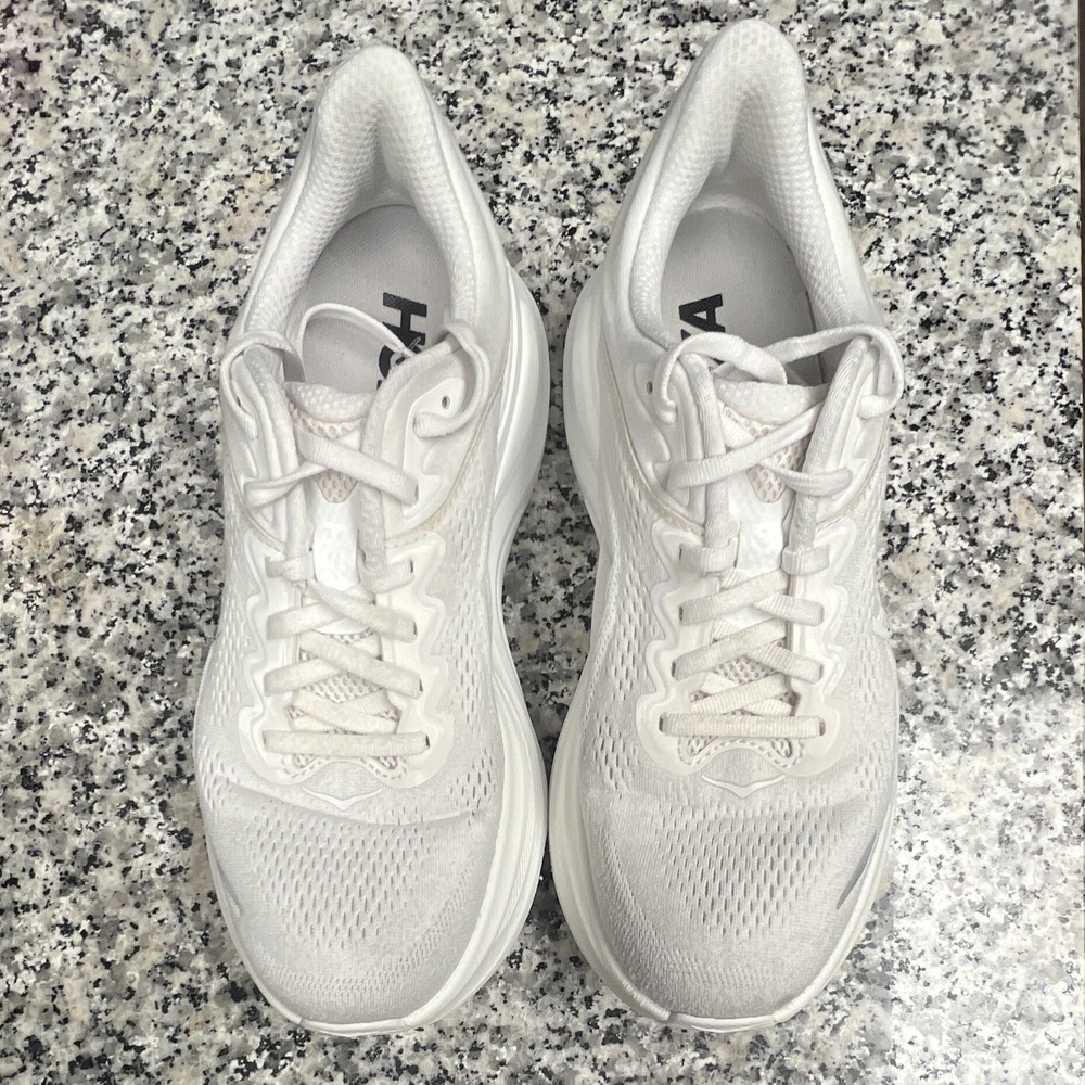 HOKA Bondi Women's US 9 White Mesh Low Top Lace-Up Athletic Sneakers